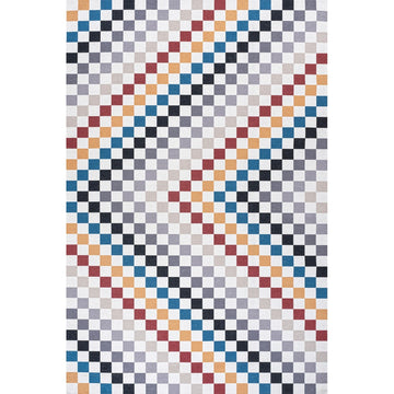 Ainsley Modern Cottage Checkerboard Washable Area Rug